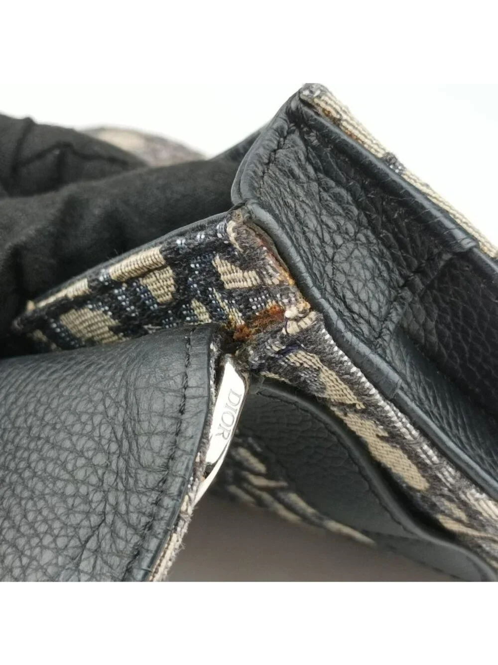 Dior Saddle Pouch Navy Black Jacquard